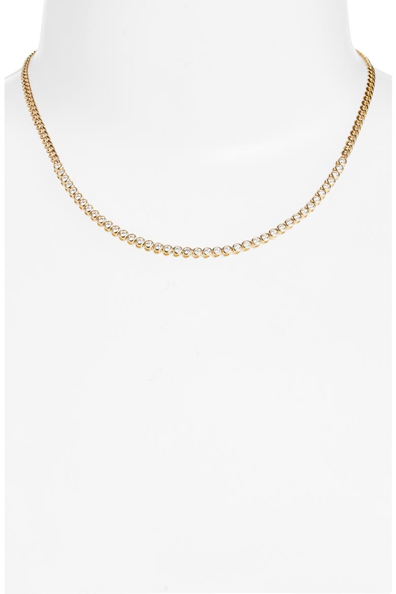 Bezel Set Diamond Tennis Necklace, Alternate, color, 14K YELLOW GOLD