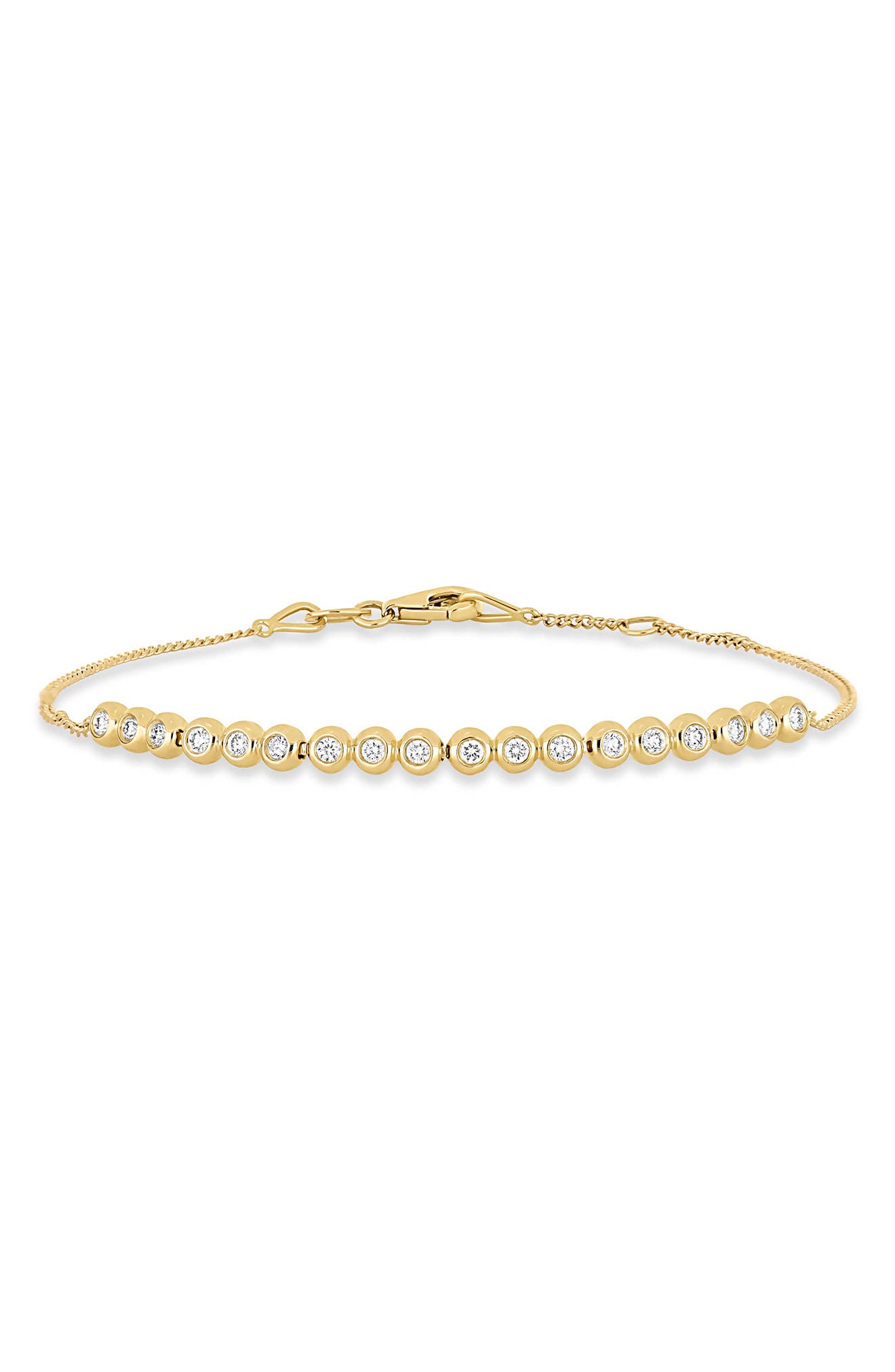 Monaco 18k Gold Diamond Bezel Line Bracelet
