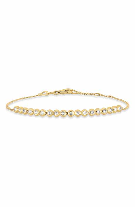 Monaco 18k Gold Diamond Bezel Line Bracelet