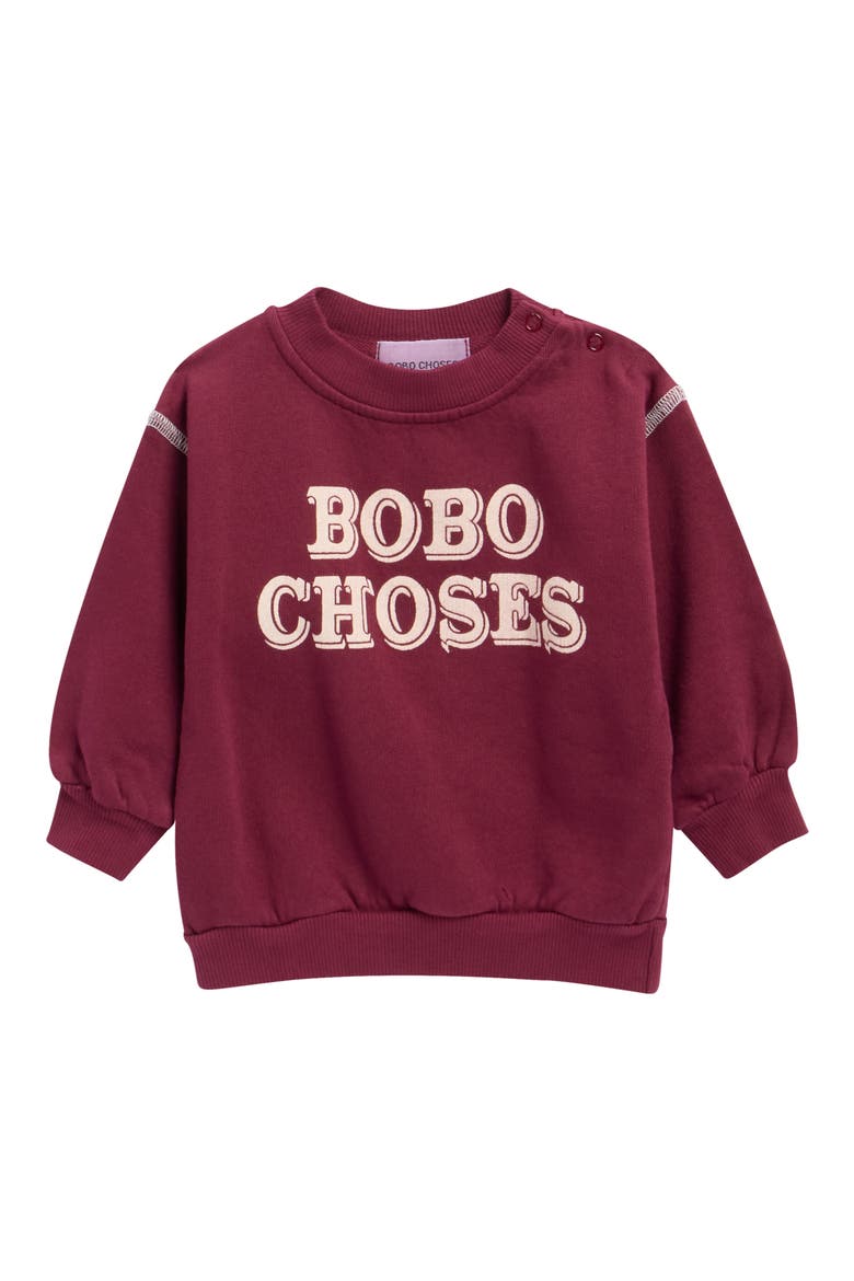 Logo Cotton Sweatshirt, Main, color, BURGUNDY RED