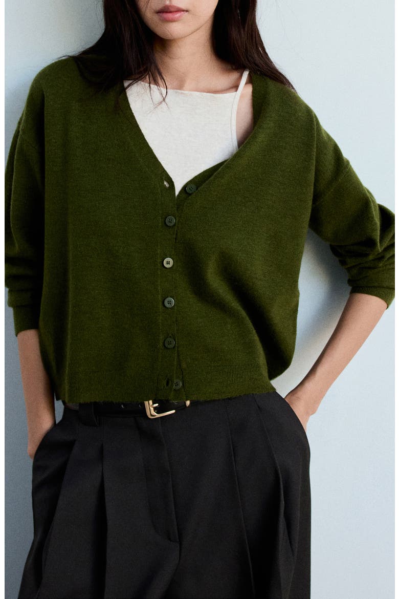 V-Neck Cardigan, Main, color, OLIVE GREEN