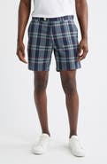Brooks Brothers Plaid Flat Front Cotton Seersucker Shorts