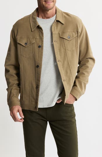 Jachs Stretch Cotton Trucker Jacket In Brown