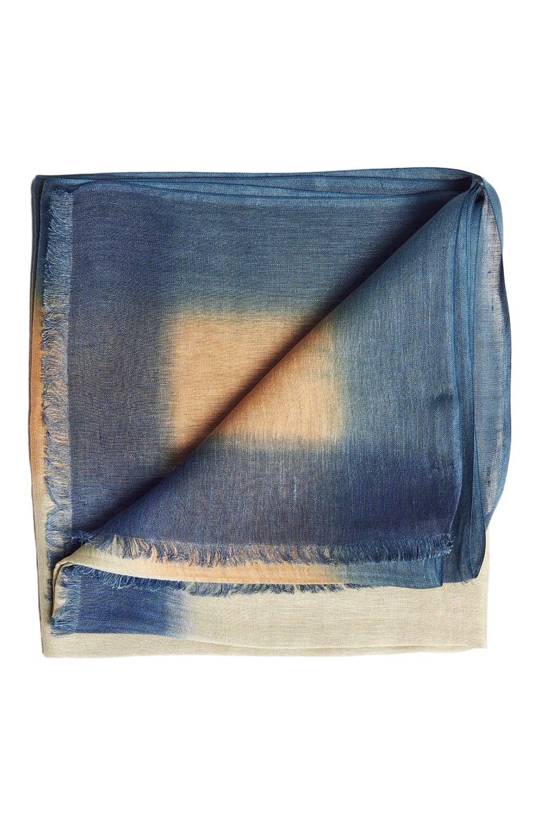 Studio Variously Oceana Beige Soft Linen Silk Handloom Scarf, Main, color, 