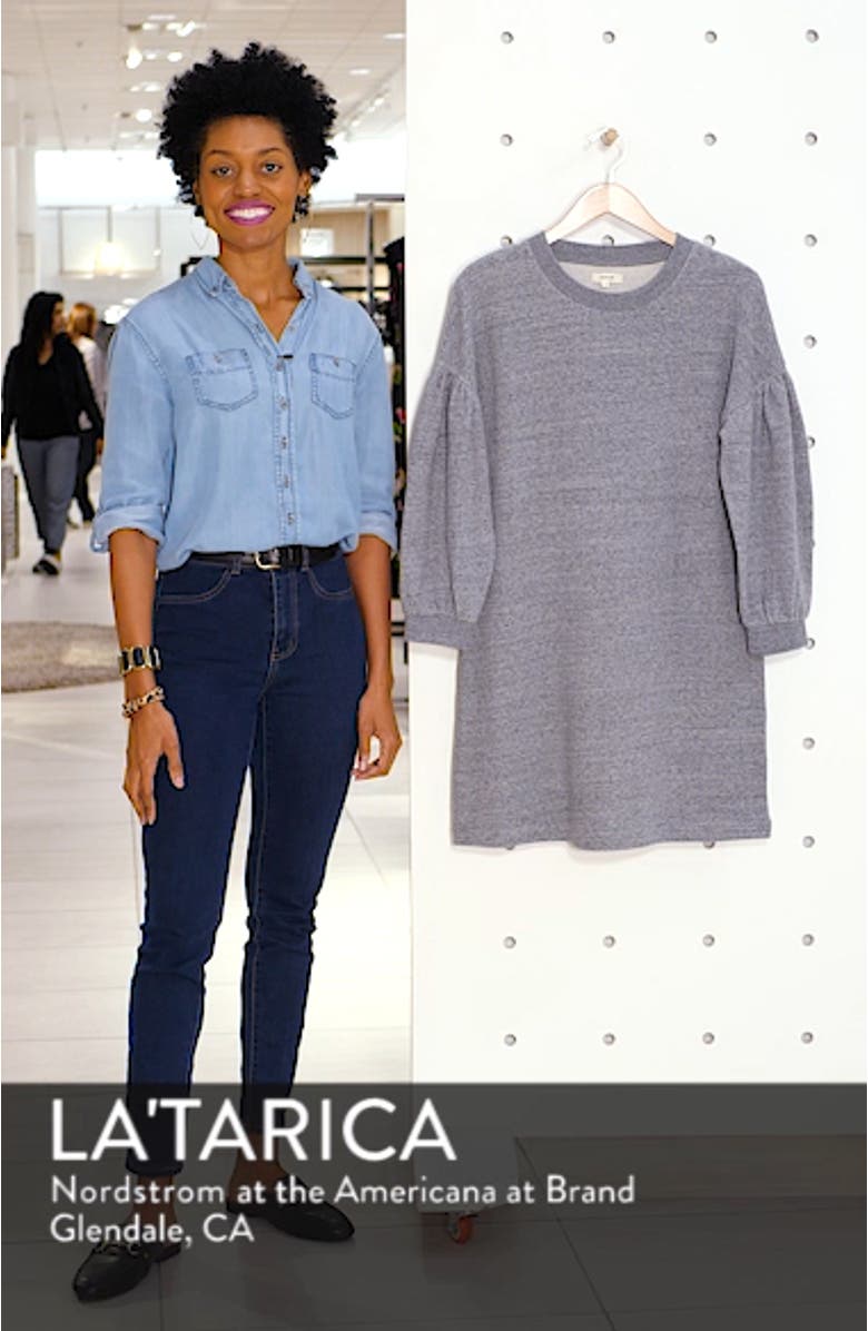 Bubble Sleeve Sweatshirt Dress, sales video thumbnail