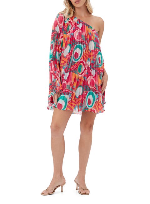 One Shoulder Pleated Narbonne Dress