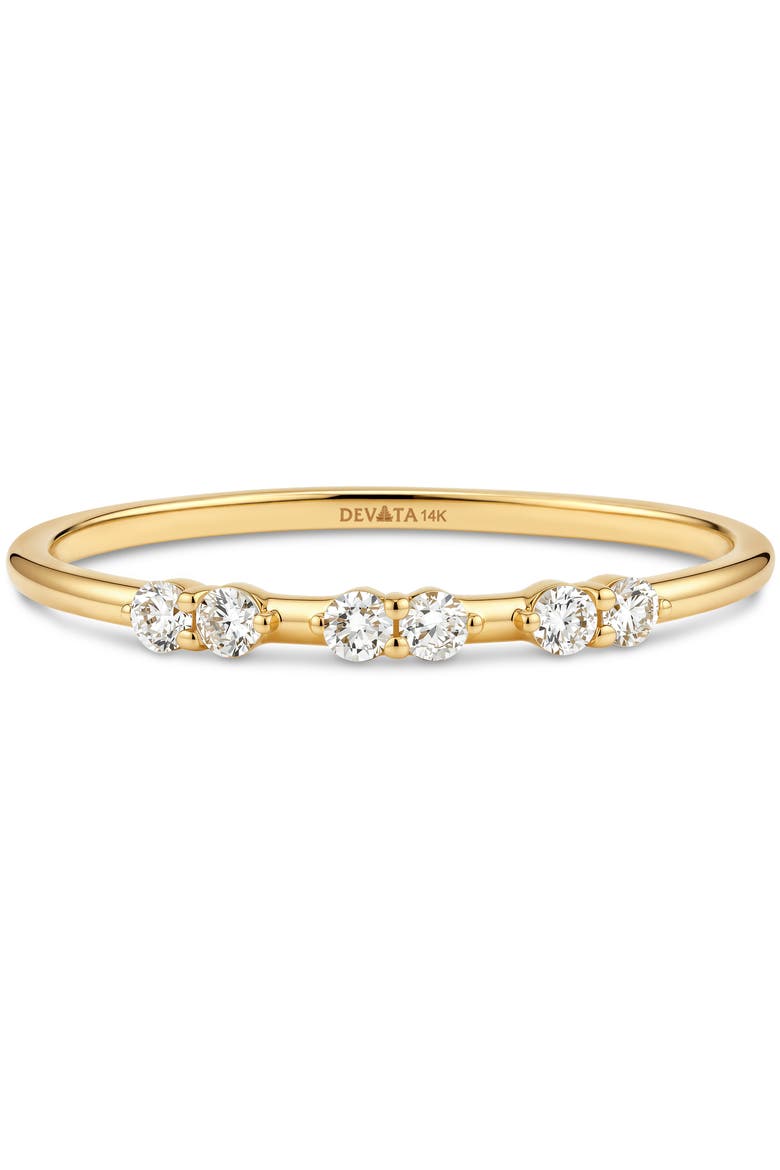 Triple Cluster Lab Grown Diamond Ring in 14K Gold, Main, color, Yellow Gold