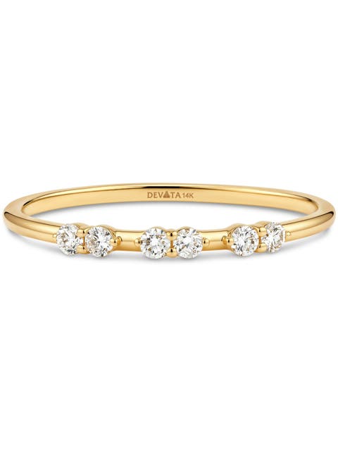 Triple Cluster Lab Grown Diamond Ring in 14K Gold