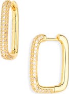 The M Jewelers Cubic Zirconia Rectangular Hoop Earrings