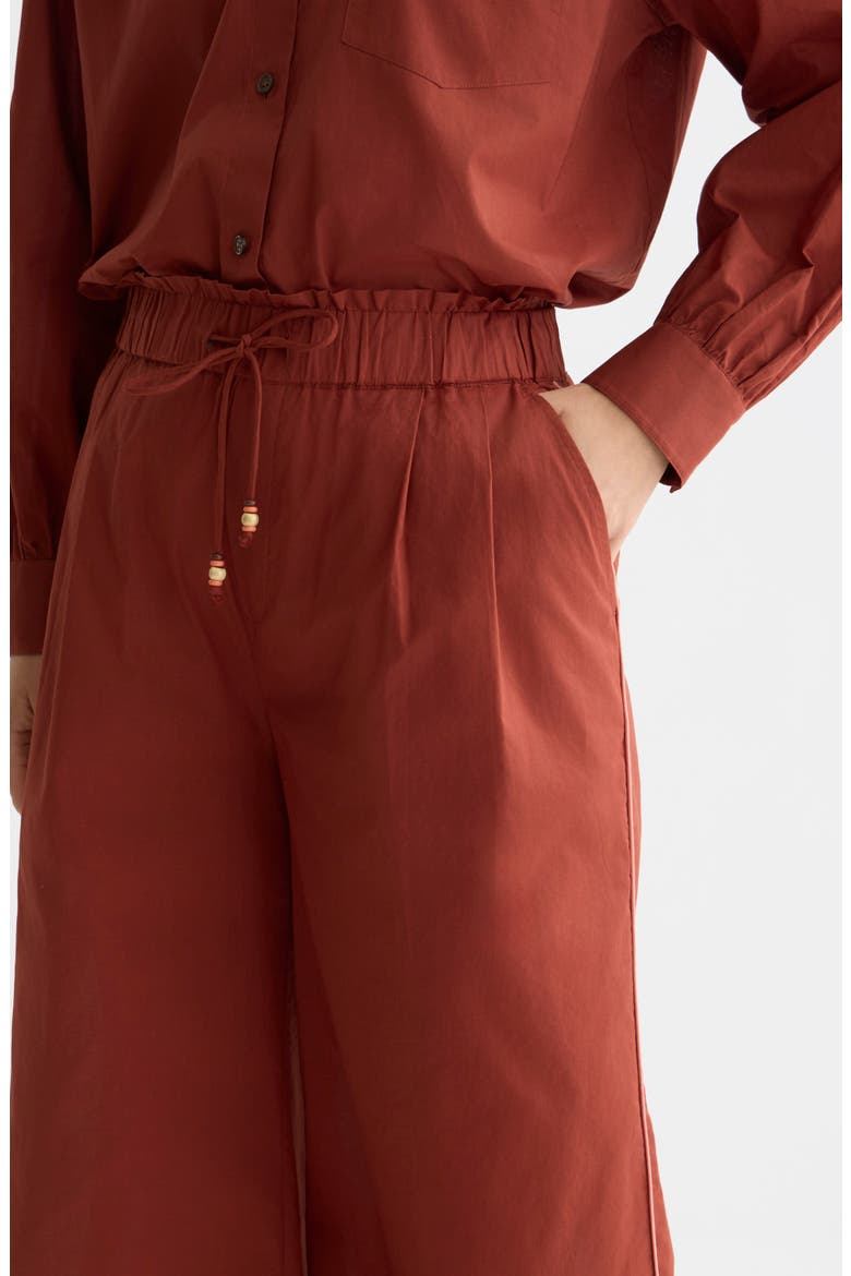 Cotton Voile Drawstring Pants, Alternate, color, BURNT HENNA