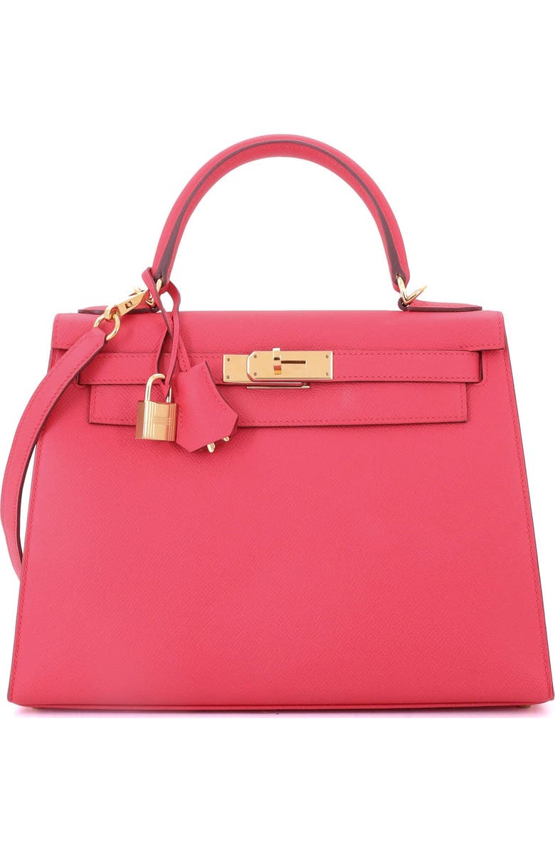 Pre-Owned Hermes Kelly Handbag Pink Epsom with Gold Hardware 28, Main, color,