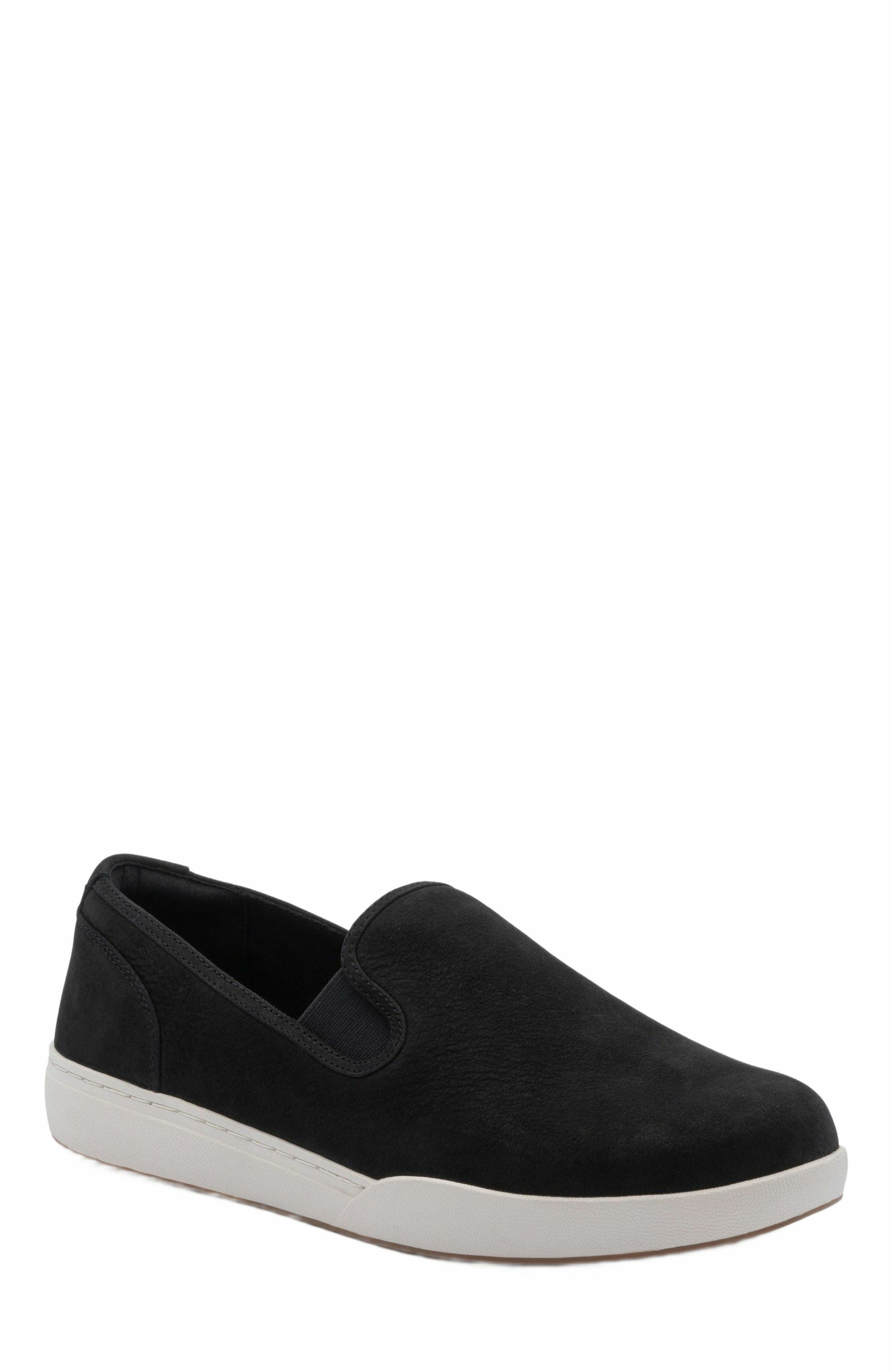 ABEO Encore Slip On Sneaker, Main, color, Black Leather - Regular