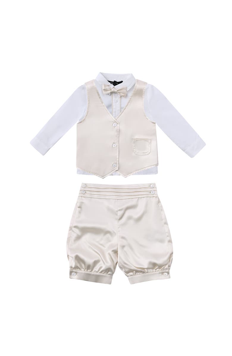 MOUSTACHE Ashford Satin Vest Formal Set, Main, color, Beige