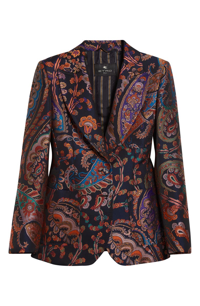 Etro Paisley Brocade Jacket, Alternate, color, Multicolour On Blue Base