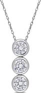 Julianna B. Cubic Zirconia Graduated 3-Stone Drop Necklace