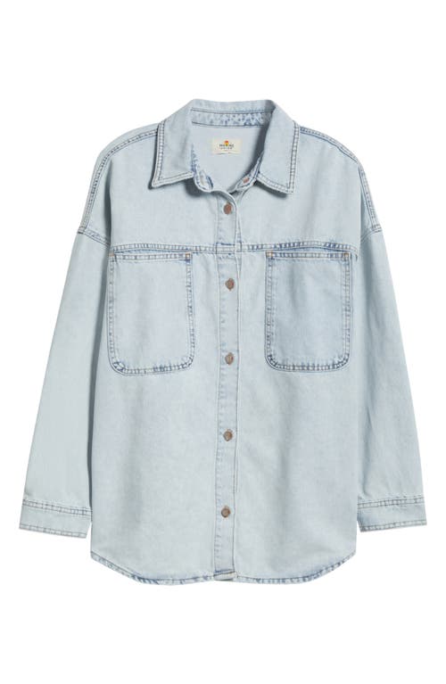 Marine Layer Molly Oversize Denim Shirt Jacket In Medium Wash