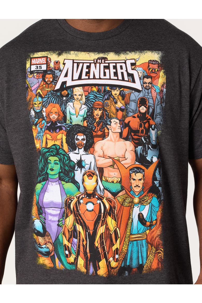 Big & Tall Avengers Graphic Tee, Alternate, color, CHARCOAL HEATHER