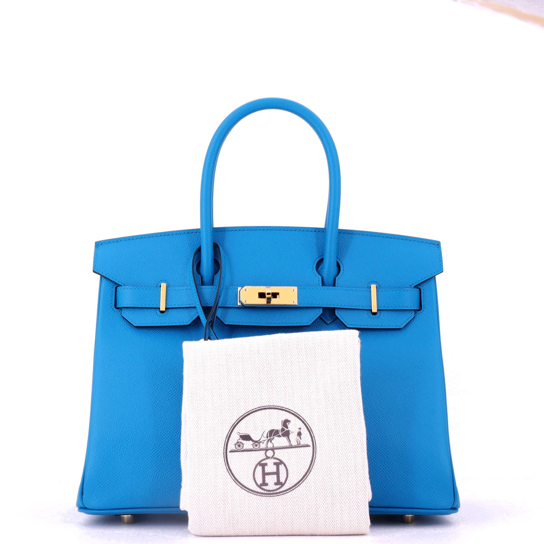 Pre-Owned Hermes Birkin Handbag Blue Epsom with Gold Hardware 30, Alternate, color, Bleu Zanzibar