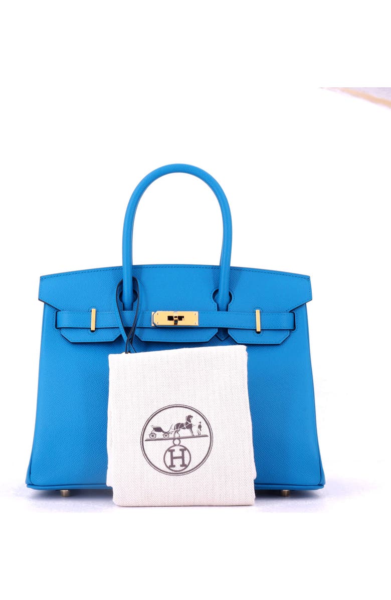 Pre-Owned Hermes Birkin Handbag Blue Epsom with Gold Hardware 30, Alternate, color, Bleu Zanzibar