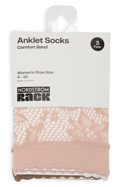 3-Pack Floral Scallop Ankle Socks
