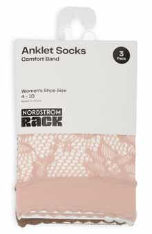 3-Pack Floral Scallop Ankle Socks