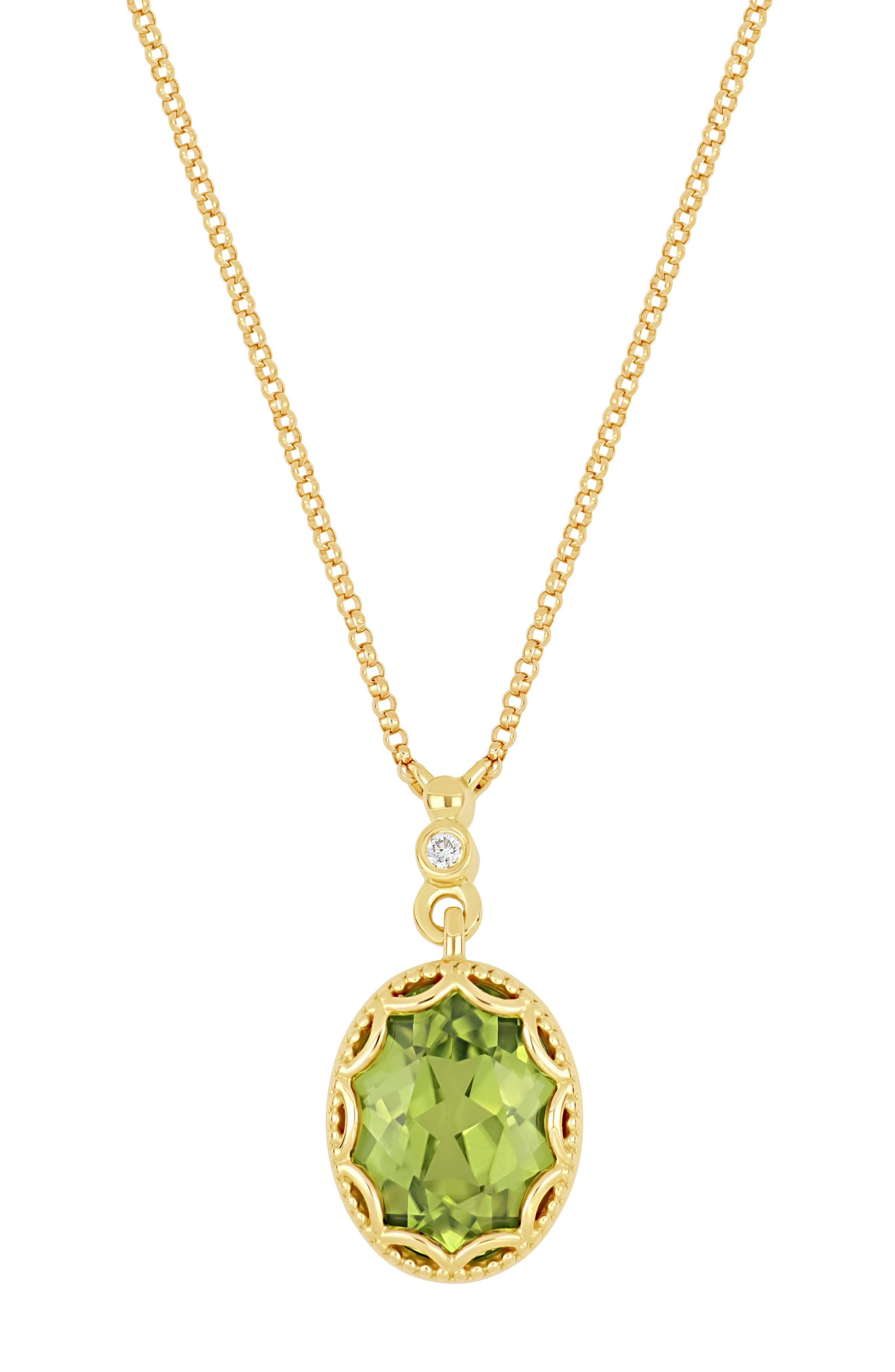 Bony Levy Iris 18K Yellow Gold Peridot & Diamond Pendant Necklace