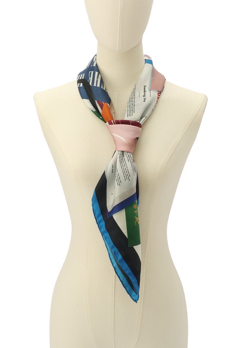 Book Haul Silk Square Scarf, Alternate, color, MULTI