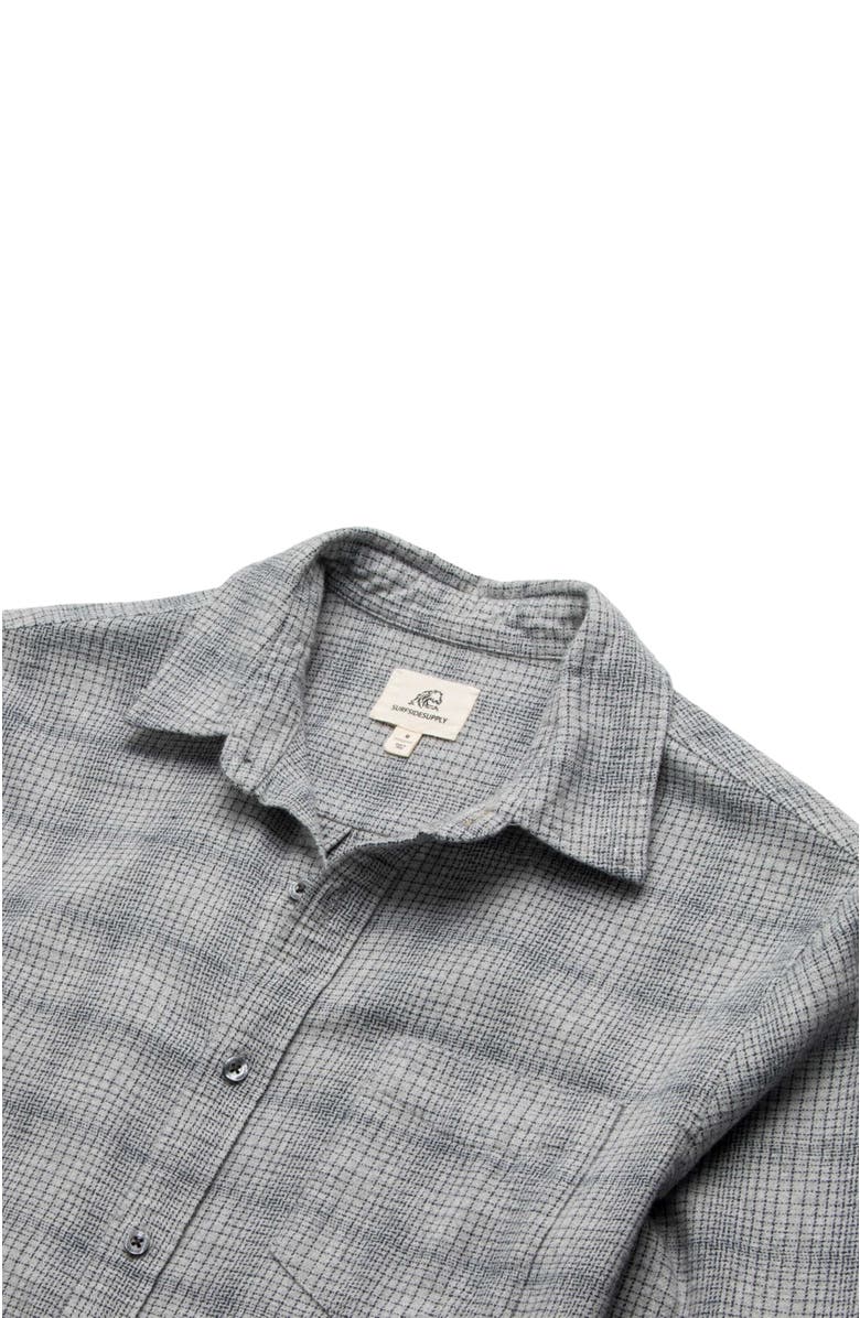 Surfside Supply Co. Brian Brushed Plaid Shirt, Alternate, color, Heather Grey