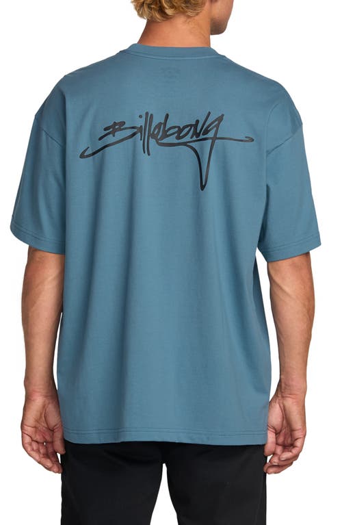 Billabong Bracket Script Graphic T-shirt In Blue