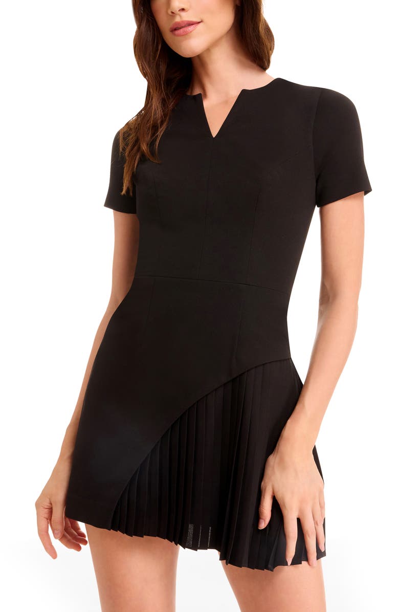 Dress the Population Ashley Pleated Minidress, Alternate, color, Black