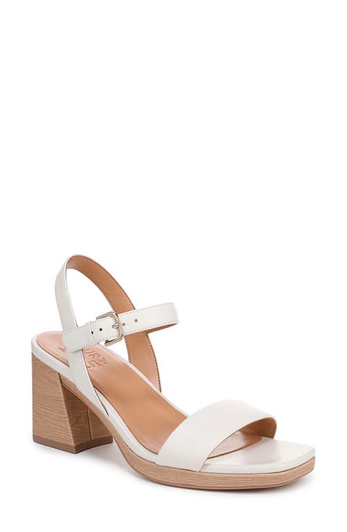 Naturalizer Women's Rose Block Heel Open Square Toe Platform Sandals In Warm White