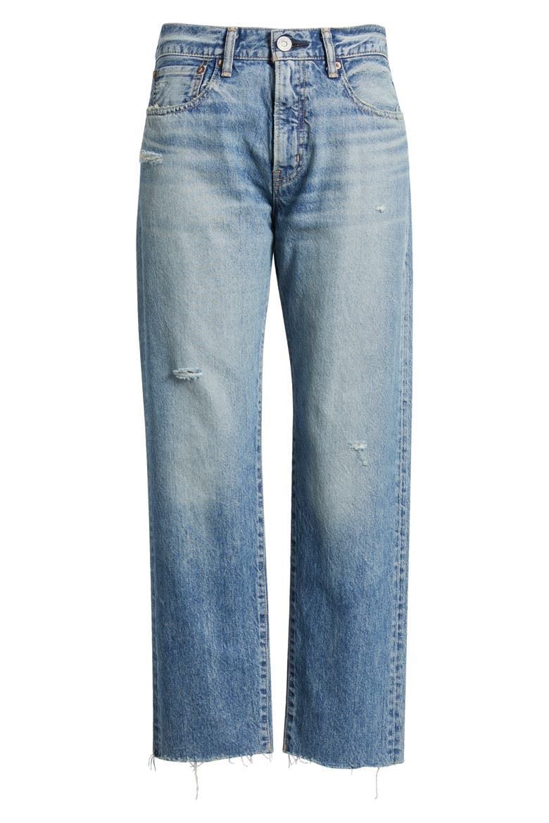 Kossuth Distressed Raw Hem Straight Leg Jeans, Alternate, color, LIGHT BLUE