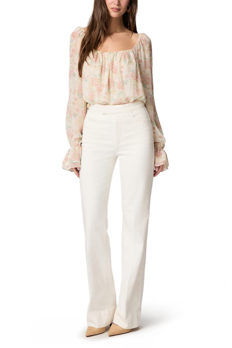 Stevie High Waist Bootcut Jeans, Alternate, color, TONAL ECRU