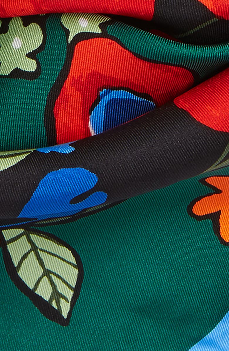Tory Burch Darling Floral Silk Neckerchief, Alternate, color, 
