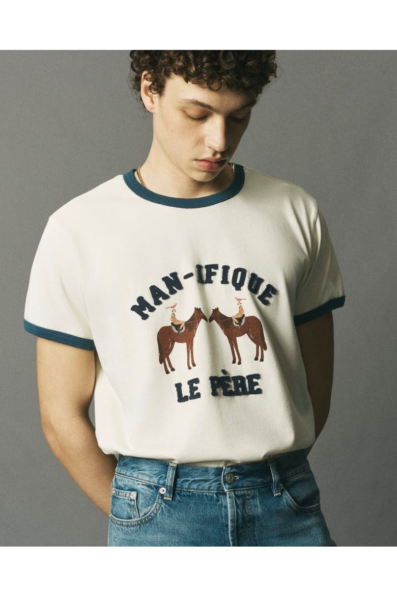 Manifique Ringer Tee, Alternate, color, Off-White