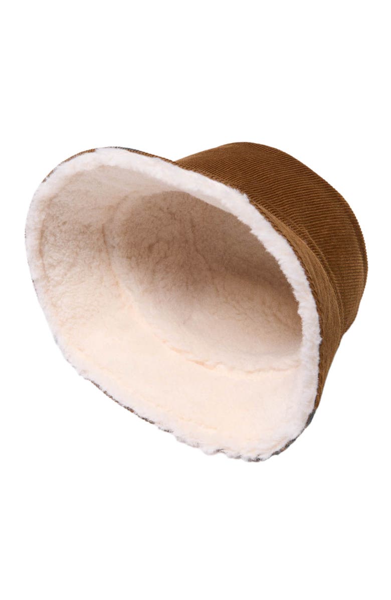 maje Reversible corduroy bucket hat, Alternate, color, Brown