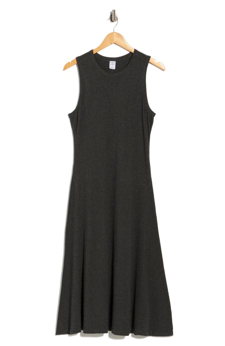 Melrose and Market Sleeveless Cotton Jersey Midi Dress, Main, color, Grey Dark Charcoal Heather