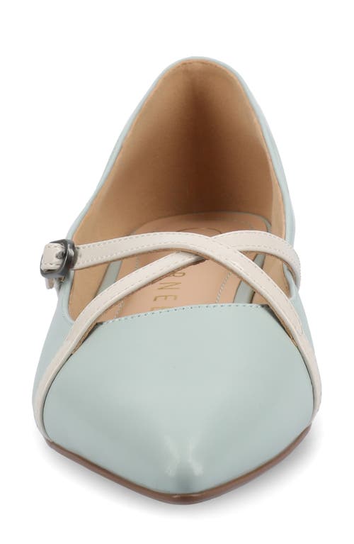 Journee Collection Women's Camby Crisscross Strap Pointed Toe Flats In Blue