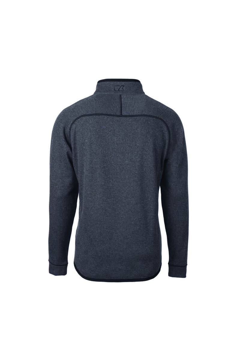 Cutter & Buck Men's Cutter & Buck Heather Navy Toledo Mud Hens Big & Tall Mainsail Sweater-Knit Half-Zip Pullover Jacket, Alternate, color, 