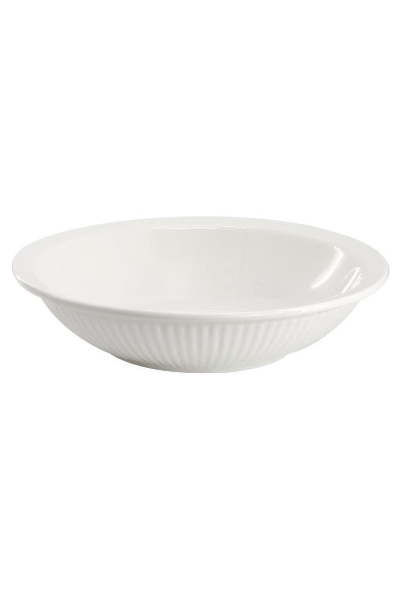 Kate 16 Piece Textu Trim Double Bowl Porcelain Dinnerware Set, Alternate, color, White