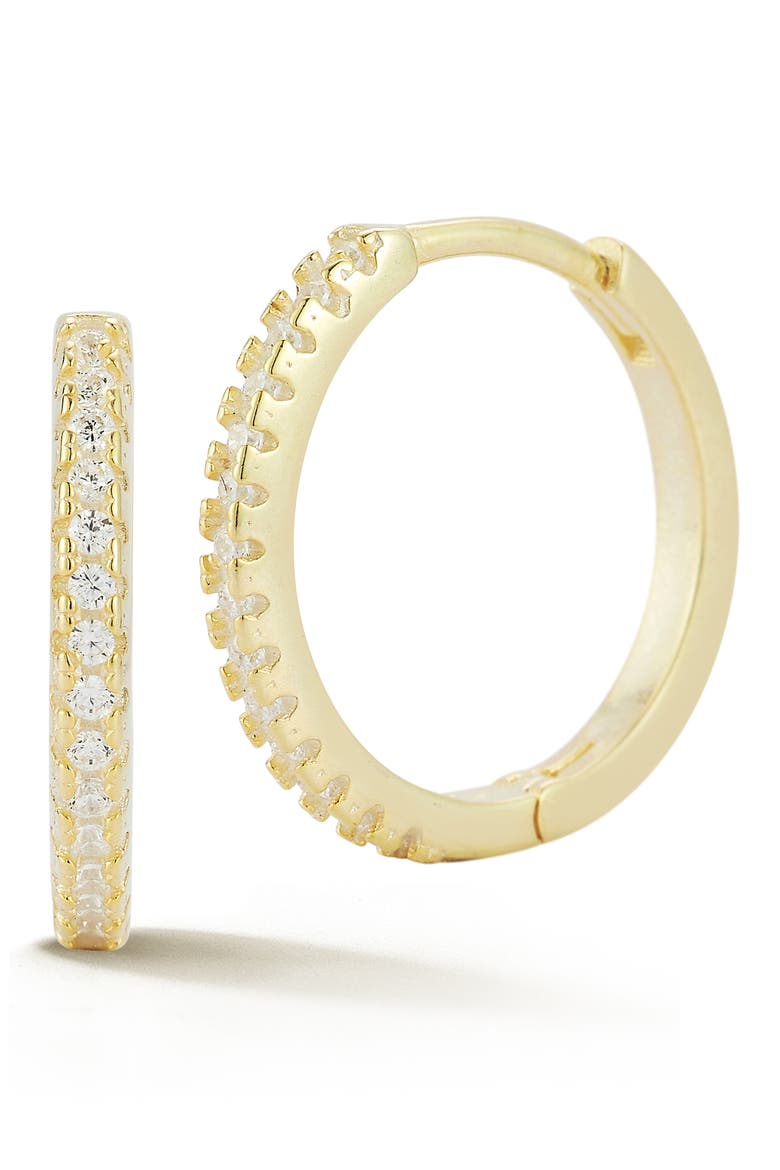 Cubic Zirconia Hoop Earrings, Main, color, GOLD
