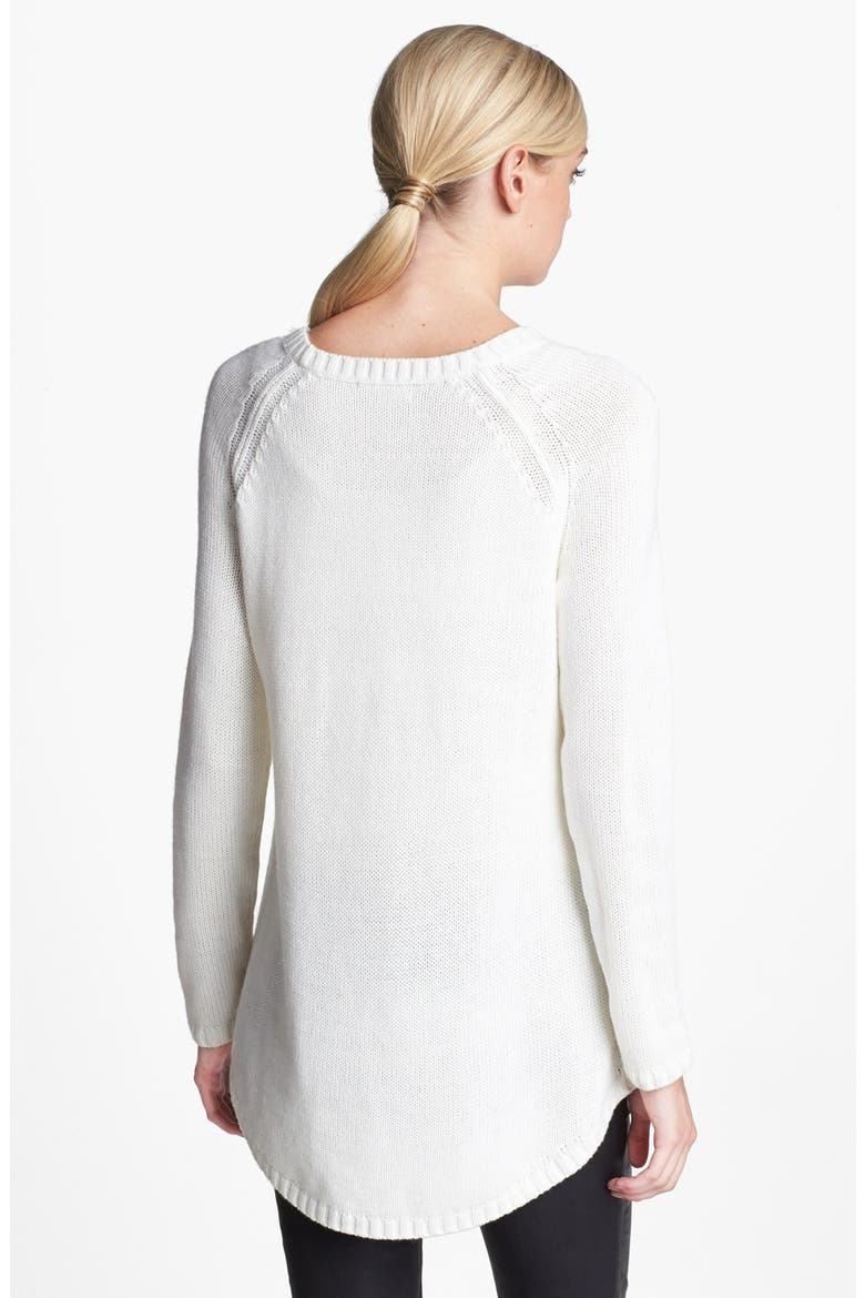 Textured Stitched Side Zip Sweater, Alternate, color, IVORY