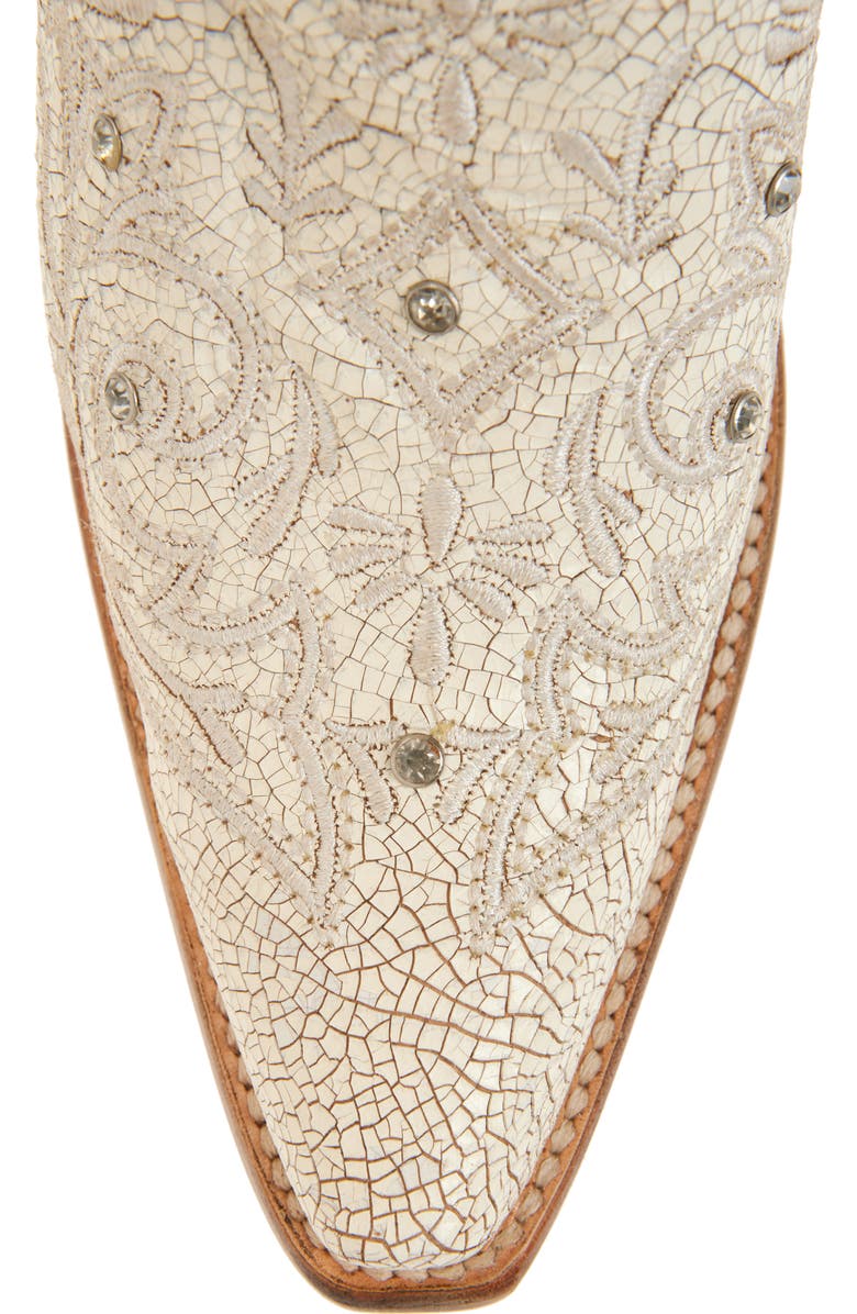 CORRAL Crystal & Embroidered Crackled Mid Calf Western Boot, Alternate, color,