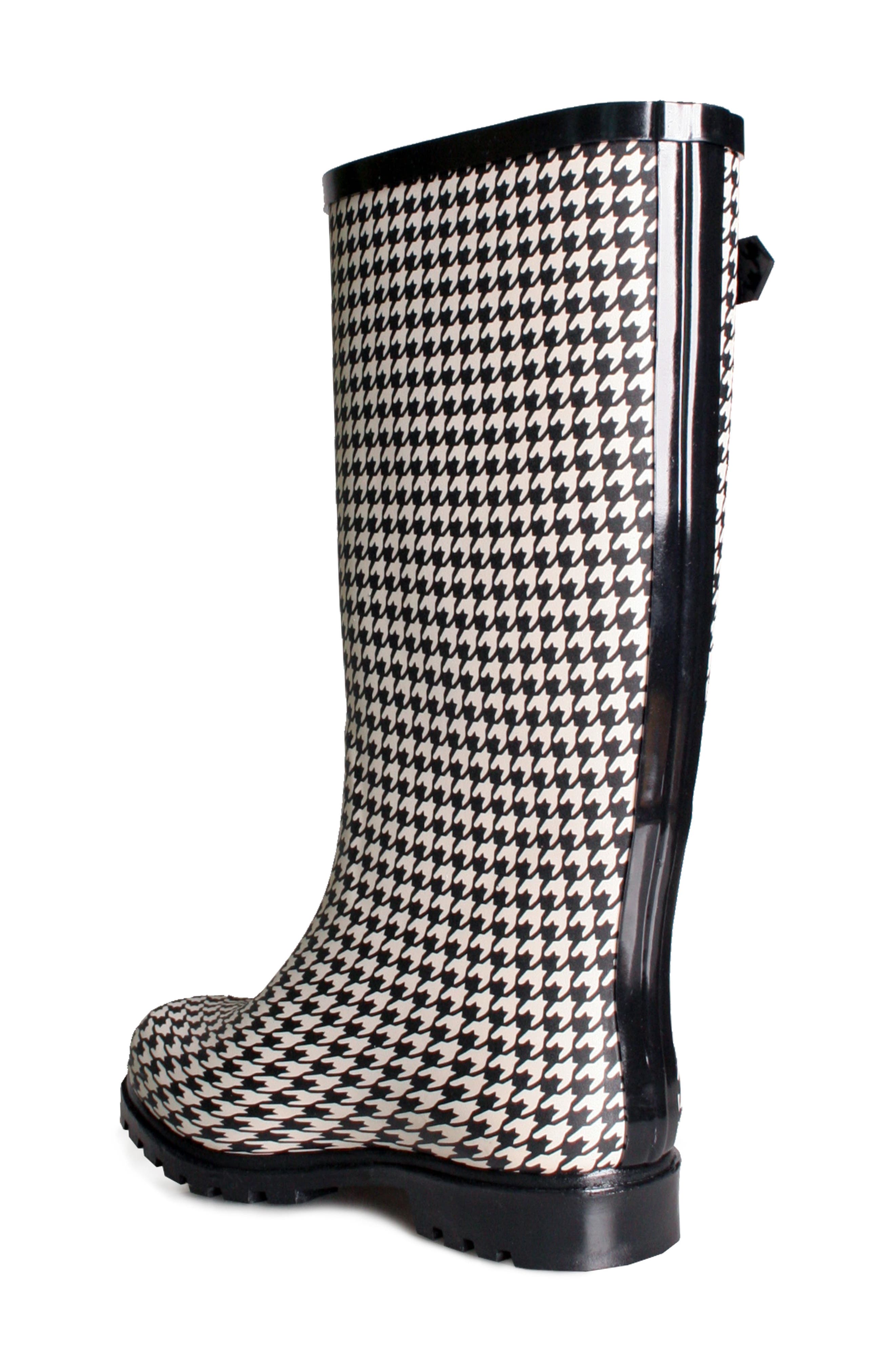 Nomad Puddles Waterproof Rain Boot, Alternate, color, Black Houndstooth