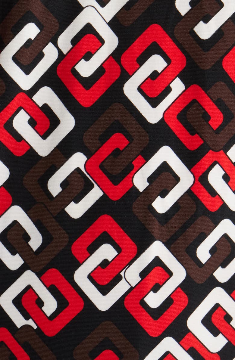 Anne Klein Pleated V-Neck Top, Alternate, color, Begonia Red Multi