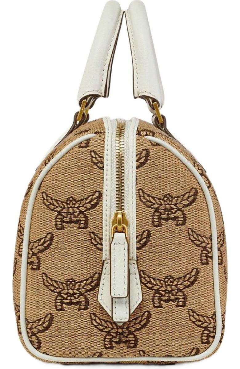 MCM Ella Boston Bag in Lauretos Raffia Jacquard, Alternate, color,