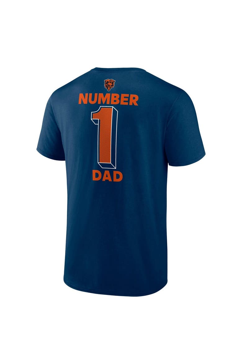 Men's Logo Athletic Navy Chicago Bears #1 Dad Jersey T-Shirt, Alternate, color, Navy