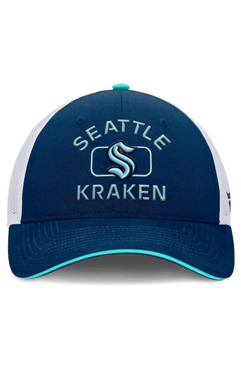 FANATICS Men's Fanatics Deep Sea Blue/White Seattle Kraken Authentic Pro Rink Trucker Hat, Alternate, color, Navy
