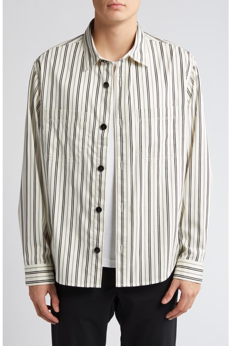 Erato Stripe Button-Up Shirt, Main, color, OPEN WHITE
