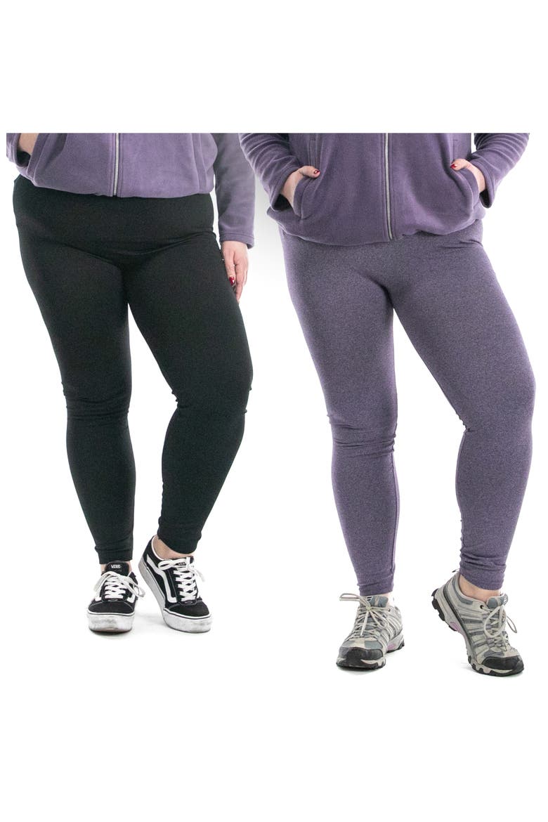 2-Pack Leggings, Main, color, PURPLE/ BLACK